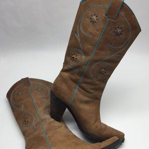 Franco Sarto, Womens Western boots, BRN,  9M, Tuls